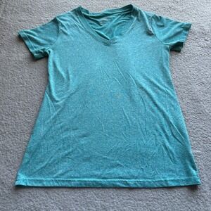 Reebok‎ Short Sleeve T-Shirt Turquoise Women's Size Medium Pullover V-Neck Tee